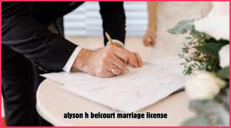 alyson h belcourt marriage license